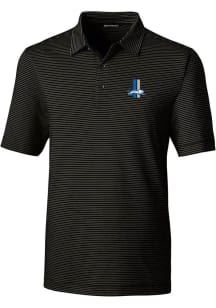 Cutter and Buck Detroit Lions Mens Black Historic Forge Pencil Stripe Short Sleeve Polo
