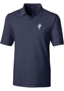 Cutter and Buck Houston Texans Mens Navy Blue Historic Forge Pencil Stripe Short Sleeve Polo