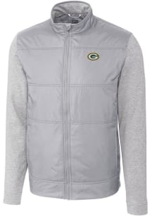 Cutter and Buck Green Bay Packers Mens Grey Stealth Medium Weight Jacket