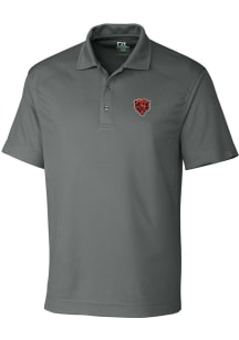Cutter and Buck Chicago Bears Mens Grey Historic Drytec Genre Short Sleeve Polo
