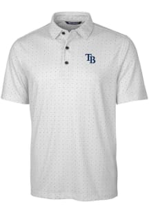 Cutter and Buck Tampa Bay Rays Mens Charcoal Pike Double Dot Short Sleeve Polo