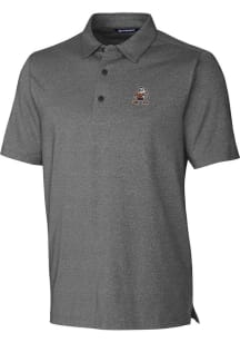 Cutter and Buck Cleveland Browns Mens Charcoal Historic Forge Heathered Short Sleeve Polo