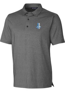 Cutter and Buck Detroit Lions Mens Charcoal Historic Forge Heathered Short Sleeve Polo