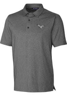 Cutter and Buck Philadelphia Eagles Mens Charcoal Historic Forge Heathered Short Sleeve Polo