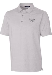Cutter and Buck Philadelphia Eagles Mens Grey Historic Forge Heathered Short Sleeve Polo