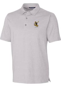Cutter and Buck Pittsburgh Steelers Mens Grey Historic Forge Heathered Short Sleeve Polo