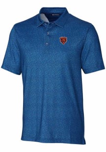 Cutter and Buck Chicago Bears Mens Blue Historic Pike Micro Floral Short Sleeve Polo