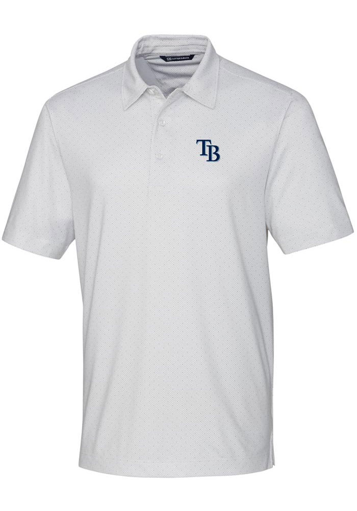 Men's Tampa Bay Rays Cutter & Buck Gray/White Virtue Eco Pique