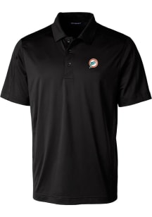 Cutter and Buck Miami Dolphins Mens Black Prospect Short Sleeve Polo