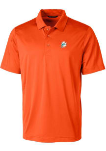 Cutter and Buck Miami Dolphins Mens Orange Historic Prospect Short Sleeve Polo