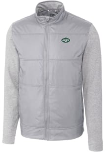 Cutter and Buck New York Jets Mens Grey Stealth Medium Weight Jacket