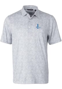Cutter and Buck Detroit Lions Mens Grey Historic Pike Constellation Short Sleeve Polo