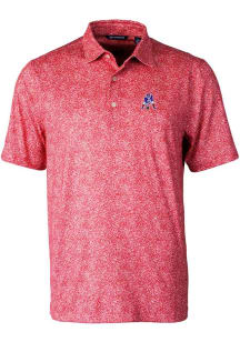 Cutter and Buck New England Patriots Mens Red Historic Pike Constellation Short Sleeve Polo