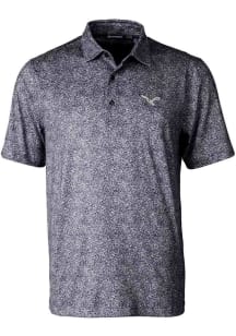 Cutter and Buck Philadelphia Eagles Mens Black Historic Pike Constellation Short Sleeve Polo