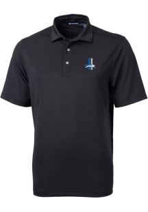 Cutter and Buck Detroit Lions Mens Black Virtue Eco Pique Short Sleeve Polo