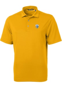 Cutter and Buck Los Angeles Chargers Mens Gold Historic Virtue Eco Pique Short Sleeve Polo