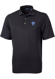 Cutter and Buck Los Angeles Rams Mens Black Historic Virtue Eco Pique Short Sleeve Polo