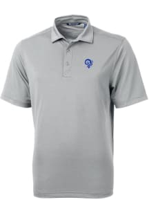 Cutter and Buck Los Angeles Rams Mens Grey Historic Virtue Eco Pique Short Sleeve Polo
