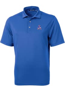 Cutter and Buck New England Patriots Mens Blue Virtue Eco Pique Short Sleeve Polo
