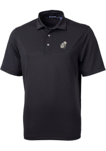 Cutter and Buck New Orleans Saints Mens Black Historic Virtue Eco Pique Short Sleeve Polo