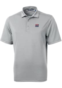 Cutter and Buck New York Giants Mens Grey Historic Virtue Eco Pique Short Sleeve Polo
