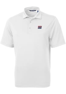 Cutter and Buck New York Giants Mens White Historic Virtue Eco Pique Short Sleeve Polo