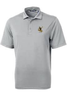 Cutter and Buck Pittsburgh Steelers Mens Grey Historic Virtue Eco Pique Short Sleeve Polo