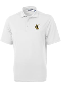 Cutter and Buck Pittsburgh Steelers Mens White Historic Virtue Eco Pique Short Sleeve Polo