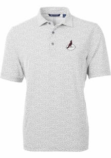 Cutter and Buck Arizona Cardinals Mens Grey Virtue Eco Pique Short Sleeve Polo