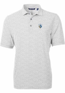 Cutter and Buck Los Angeles Chargers Mens Grey Historic Virtue Eco Pique Botanical Short Sleeve ..