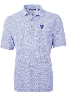 Cutter and Buck Los Angeles Rams Mens Blue Historic Virtue Eco Pique Botanical Short Sleeve Polo