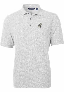 Cutter and Buck New Orleans Saints Mens Grey Historic Virtue Eco Pique Botanical Short Sleeve Po..