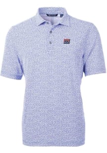 Cutter and Buck New York Giants Mens Blue Historic Virtue Eco Pique Botanical Short Sleeve Polo