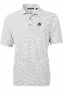 Cutter and Buck New York Giants Mens Grey Historic Virtue Eco Pique Botanical Short Sleeve Polo