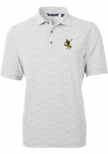 Cutter and Buck Pittsburgh Steelers Mens Grey Virtue Eco Pique Short Sleeve Polo