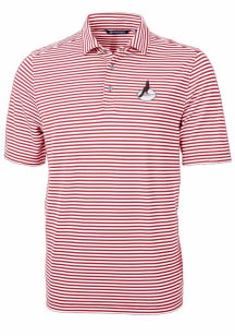 Cutter and Buck Arizona Cardinals Mens Red Historic Virtue Eco Pique Stripe Short Sleeve Polo