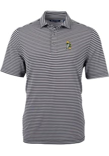 Cutter and Buck Green Bay Packers Mens Black Historic Virtue Eco Pique Stripe Short Sleeve Polo