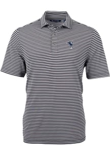 Cutter and Buck Indianapolis Colts Mens Black Historic Virtue Eco Pique Stripe Short Sleeve Polo