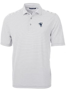 Cutter and Buck Indianapolis Colts Mens Grey Historic Virtue Eco Pique Stripe Short Sleeve Polo