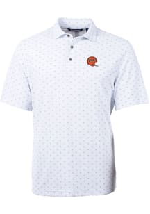 Cutter and Buck Cincinnati Bengals Mens White Historic Virtue Eco Pique Tle Short Sleeve Polo