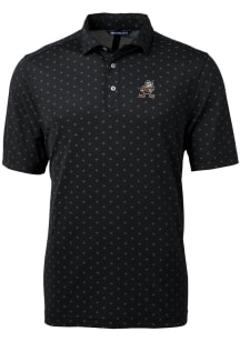Cutter and Buck Cleveland Browns Mens Black Historic Virtue Eco Pique Tle Short Sleeve Polo