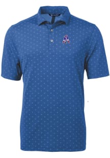 Cutter and Buck New England Patriots Mens Blue Historic Virtue Eco Pique Tle Short Sleeve Polo