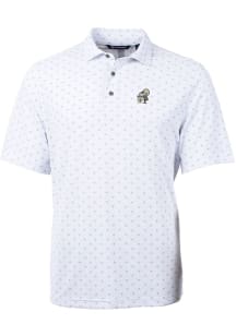 Cutter and Buck New Orleans Saints Mens White Historic Virtue Eco Pique Tle Short Sleeve Polo