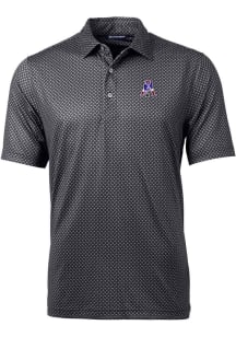 Cutter and Buck New England Patriots Mens Black Historic Pike Banner Short Sleeve Polo