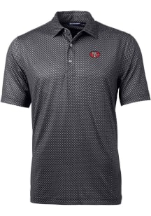 Cutter and Buck San Francisco 49ers Mens Black Historic Pike Banner Short Sleeve Polo