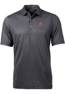 Cutter and Buck Tampa Bay Buccaneers Mens Black Historic Pike Banner Short Sleeve Polo