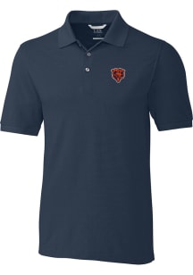 Cutter and Buck Chicago Bears Mens Navy Blue Historic Advantage Short Sleeve Polo