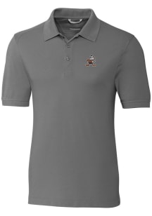 Cutter and Buck Cleveland Browns Mens Grey Historic Advantage Short Sleeve Polo