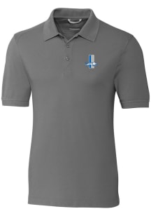 Cutter and Buck Detroit Lions Mens Grey Historic Advantage Short Sleeve Polo