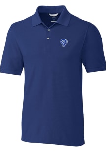 Cutter and Buck Los Angeles Rams Mens Blue Advantage Short Sleeve Polo